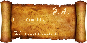 Hirs Armilla névjegykártya